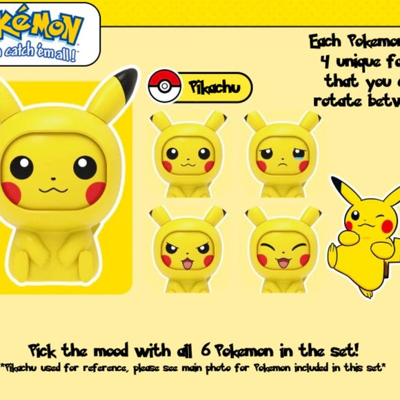 Officially Licensed Pokémon Espeon Umbreon Sylveon & More 6Pc Face Changers -NEW - Picture 3 of 3